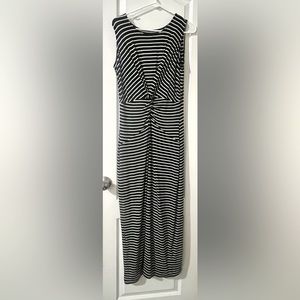Black and white stripe maxi dress by TTahari.